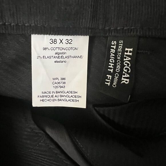 Haggar Classic-Fit Expandable Waistband Corduroy Straight Leg Pants-Size 38x32 - Picture 5 of 7